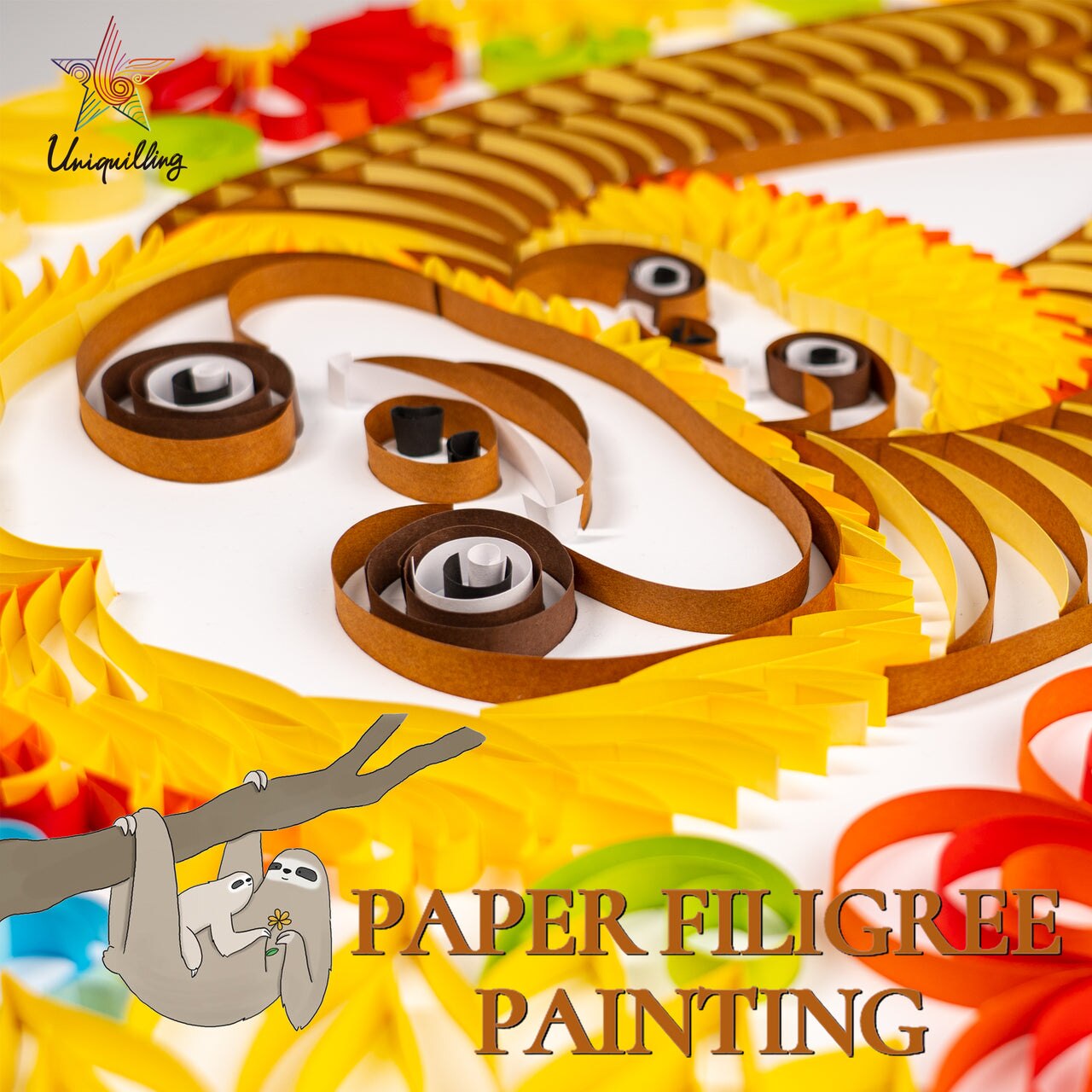 3D Sloth Quilling Papier Filigrane Gemälde Wand Dekor DIY Quilling Papier Handwerk DIY Quilling Papier Werkzeuge Kits 20 Zoll