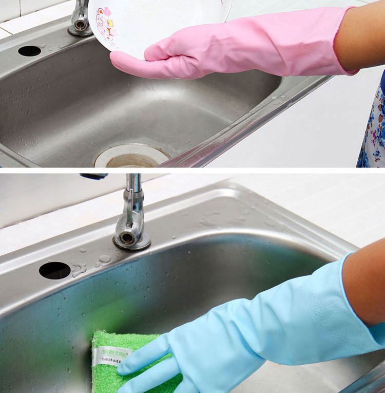 1 par hjemmevask rengøringshandsker have køkken fad fingre gummi opvask husholdnings rengøringshandsker husholdningsprodukter