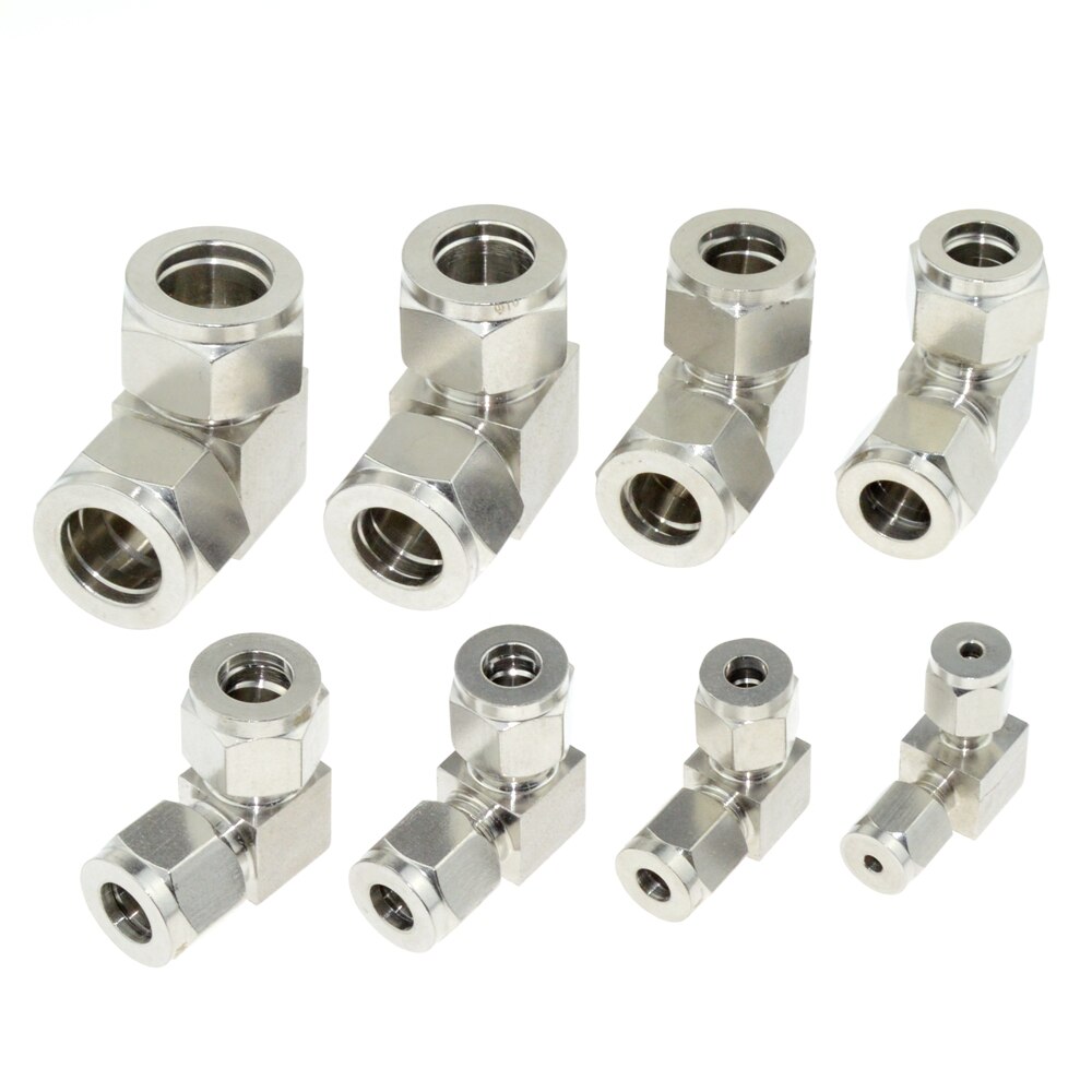 Stainless Steel 304 Compressor Double Ferrule Connector 6mm 8mm 10mm 12mm 1/4" 1/2" Pipe Tube Coupler Air Compression Fitting