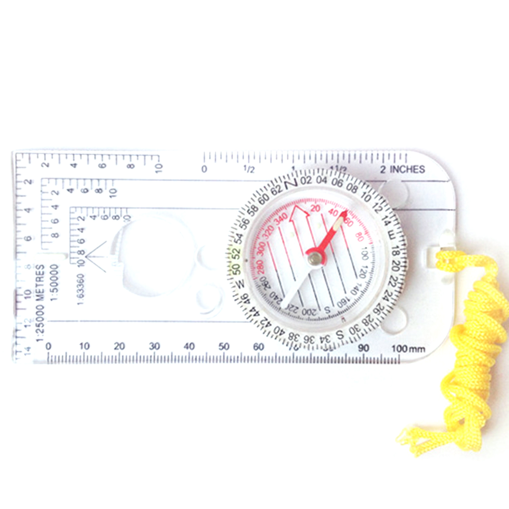 Compass Navigation Map Ruler Portable Scouting Hiking Scale Rulers Outdoor Orienteering Equipment Hunting Survival