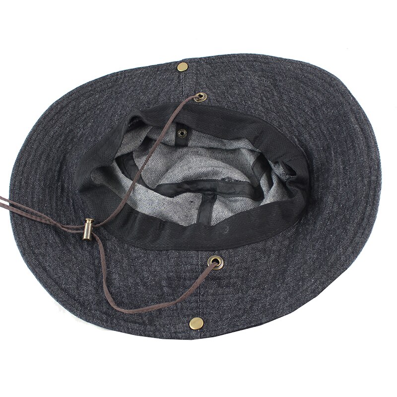 Katoen Zonnehoed Voor Vrouwen Mannen Emmer Denim Lente Zomer Vissen Hoed Strand Lange Grote Brede Rand Outdoor Uv Bescherming opvouwbare