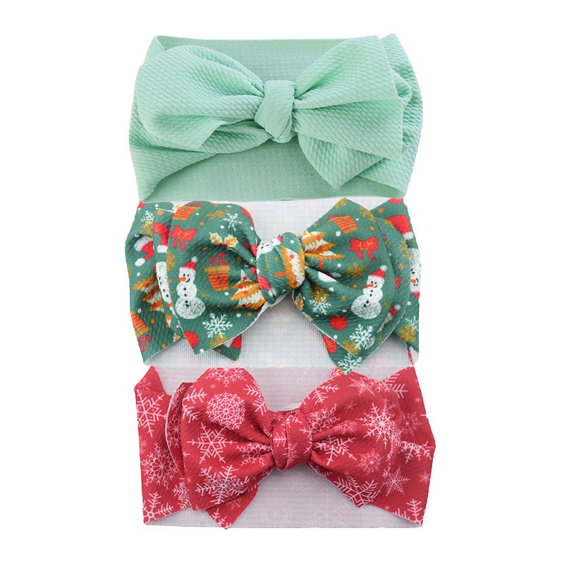 3Pcs/Set Cute Big Bowknot Baby Headband Flower Dot Elastic Baby Girl Hair Bands For Newborn Infant Baby Hair Accessories: set 04