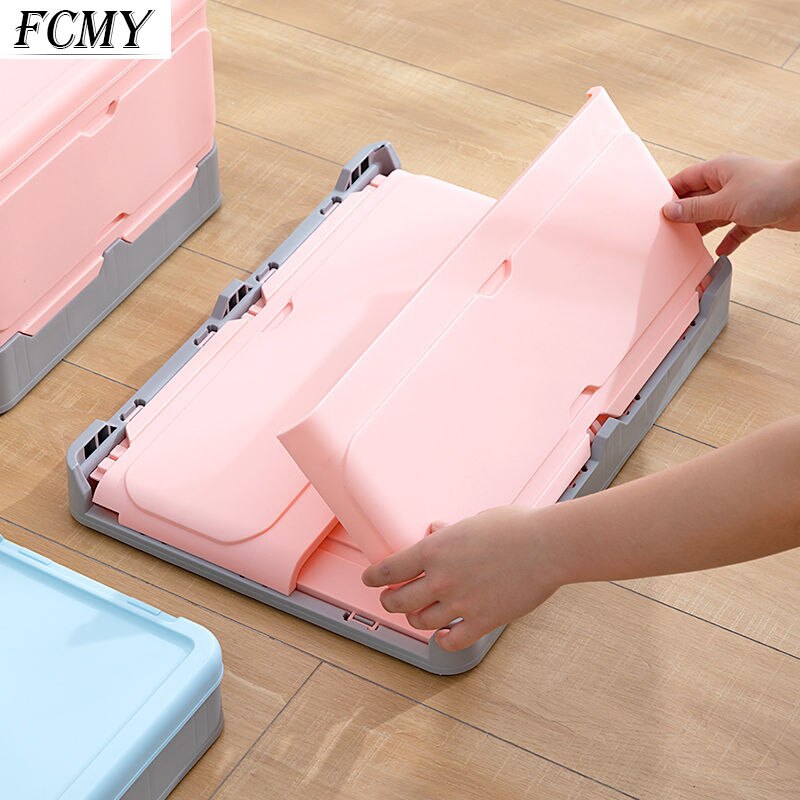 Big Storage Case Folding Student Desktop Organizing Container Basket Handbook Book Stationery Plastic Storage Box Desk Storage