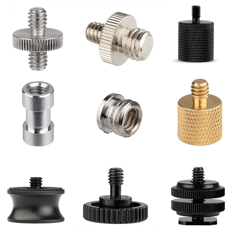 Kamera 1/4 Zu 3/8 Männlichen Zu Weiblichen Schraube Halterung Für Stativ Adapter Heißer Schuh Stick Licht Stehen Halterung Einbeinstativ Revolution schrauben