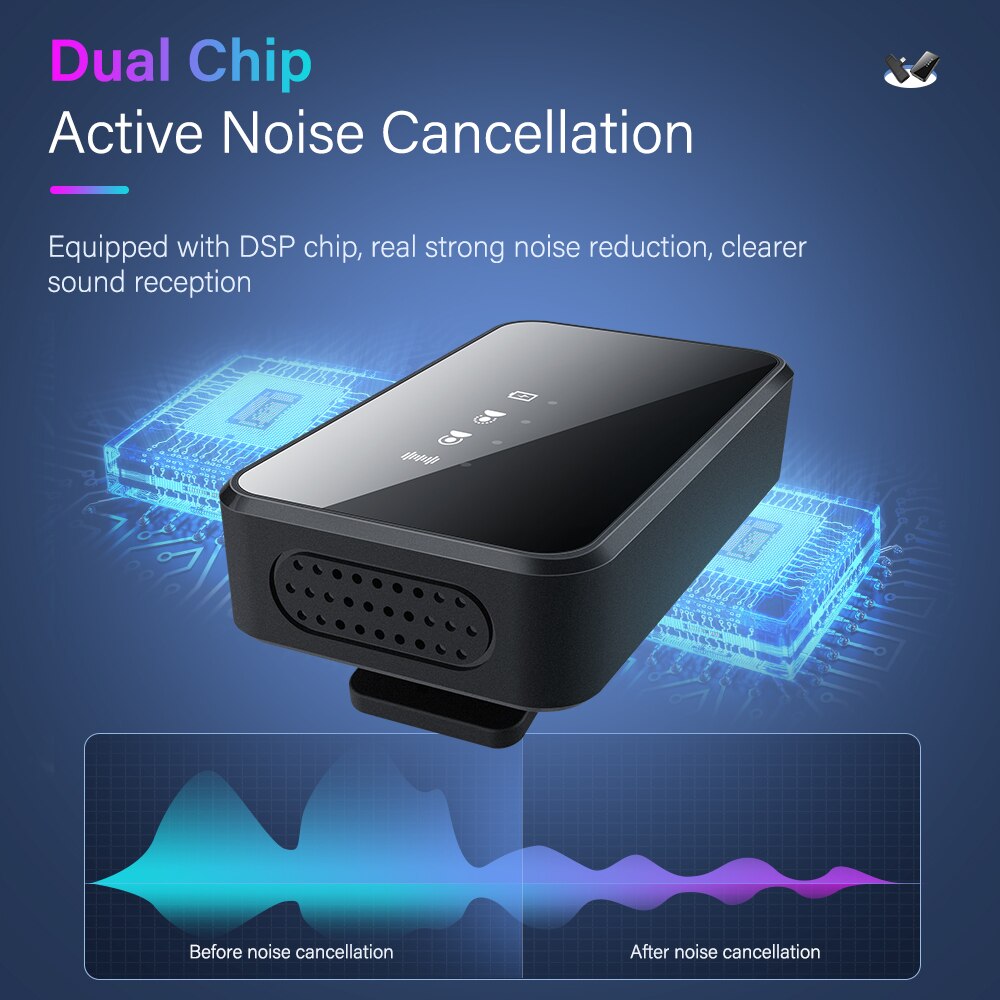 Funk-lavalier-mikrofon mit rauschunterdrückung für iphone 11, 12 , 13 pro max, x, ipad, samsung  s21 a52, xiaomi, huawei und usb-typ-c-geräte