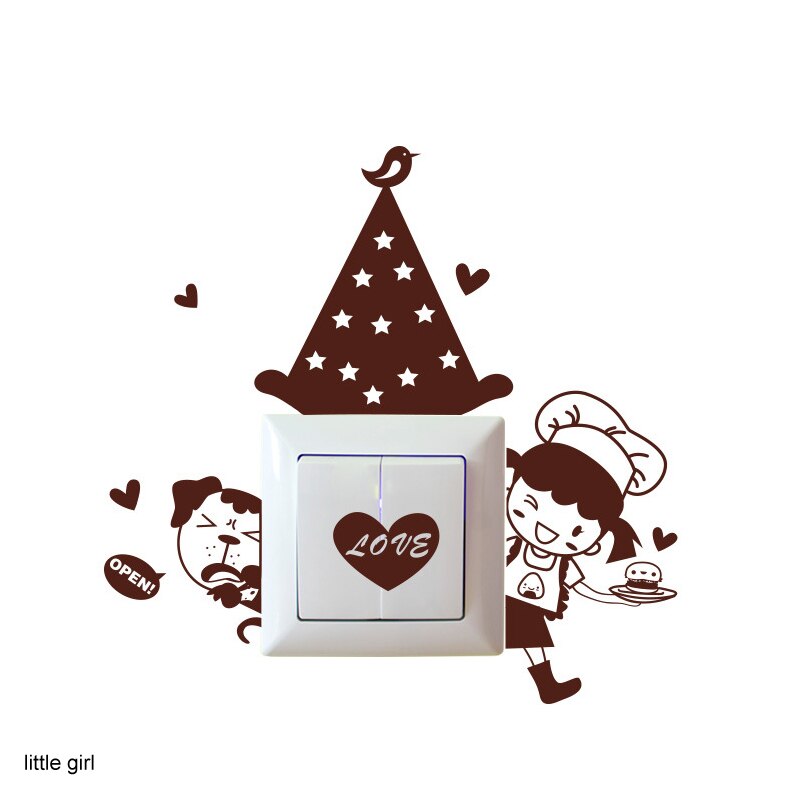 Light Switch Sticker DIY Kitchen Warmly Decorated Wall Stickers Vinyl Wall Decal Waterproof Living Room Socket Bathroom Bedroom