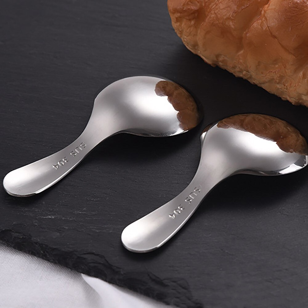 Cute Stainless Steel Spoon Short Handle Sugar Salt Spice Spoon Condiment Tea Coffee Scoop Small Kids Spoon Kitchen Tools