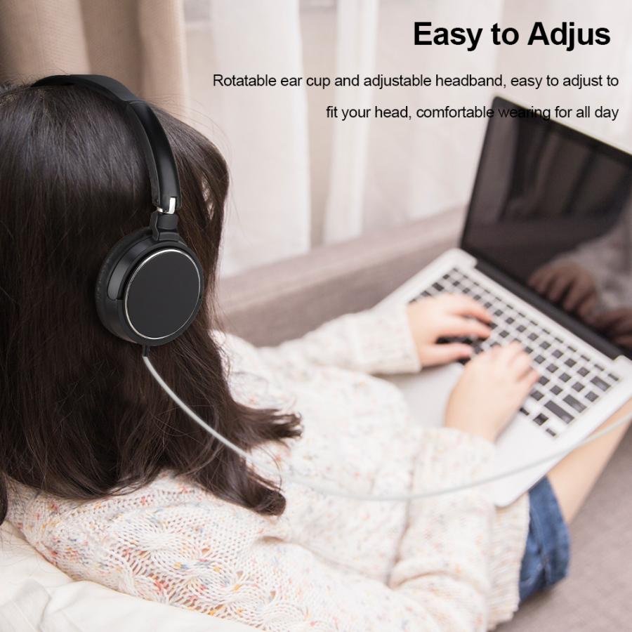 Foldable Compact Wired Headset Stereo HiFi Music Headphone Support TF Card Earphone