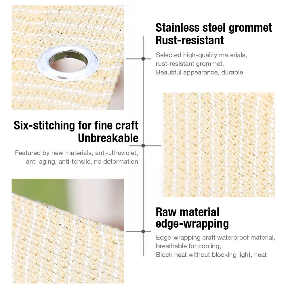 Waterprof Sun Shelter Sunshade Protection Outdoor Canopy Garden Patio Pool Shade Sail Awning Camping Shade Cloth Large Shade Net