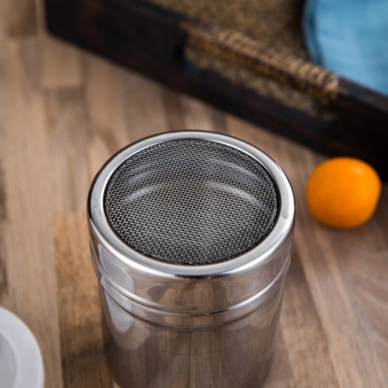 Stainless Steel Salt Sugar Pepper Shaker Box Cocoa Icing Powder Containers Home BBQ Baking Picnic Use