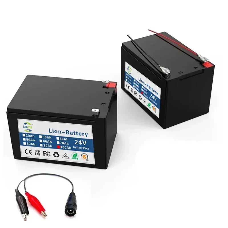 24V Batterie 80Ah 25,2 Lithium Batterie Pack wiederauf ladbare Batterie für Solarenergie Elektro fahrzeug Batterie 2. 7 v2a Ladegerät