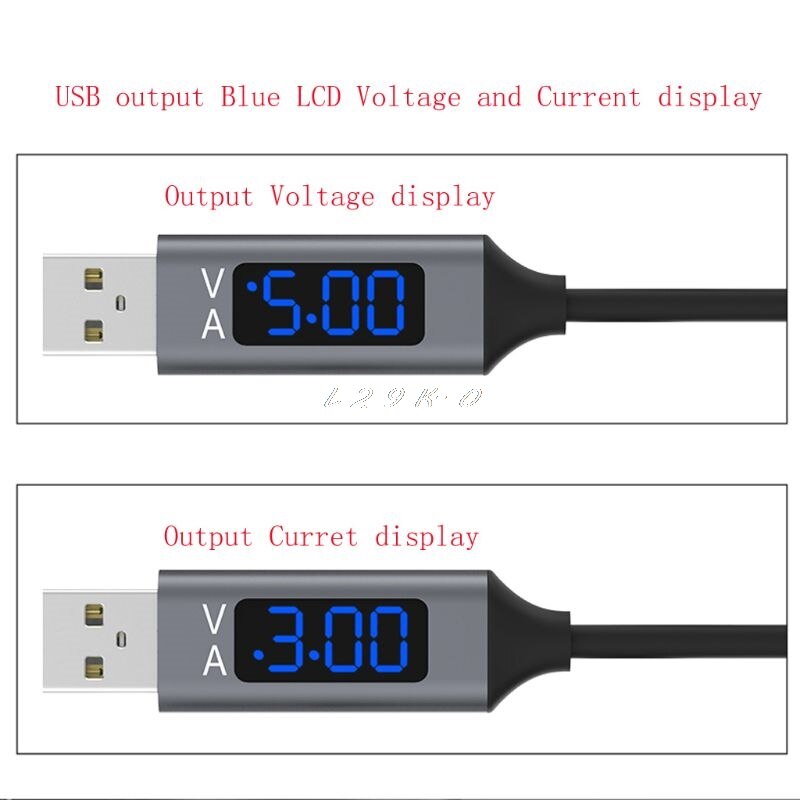 Qc 3.0 Micro Usb/Type C Snel Opladen Data Sync Kabel Met Spanning Stroom Led Display L29K