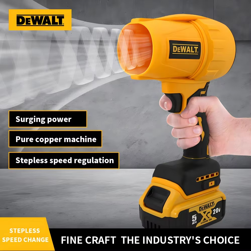 DEWALT Akku-Luftgebläse, bürstenloser Turboventilator, heftiger Ventilator, 800 g Schub, Handstaubblaswerkzeug, wiederaufladbarer 20-V-Akku