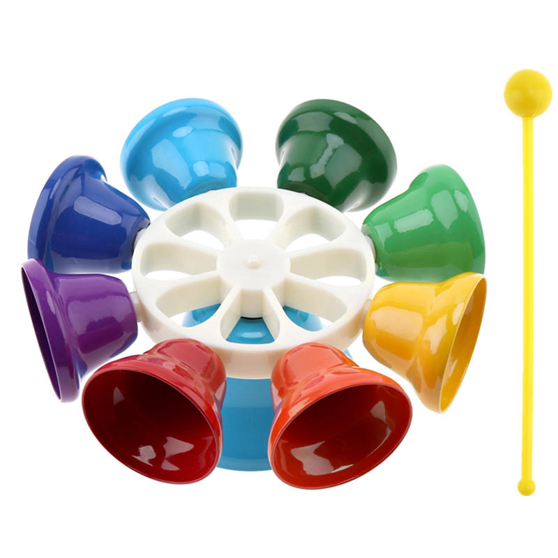 Irin farverig 8 noder percussion klokke håndklokke musiklegetøj til børn børn baby tidlig uddannelse musikalsk instrument