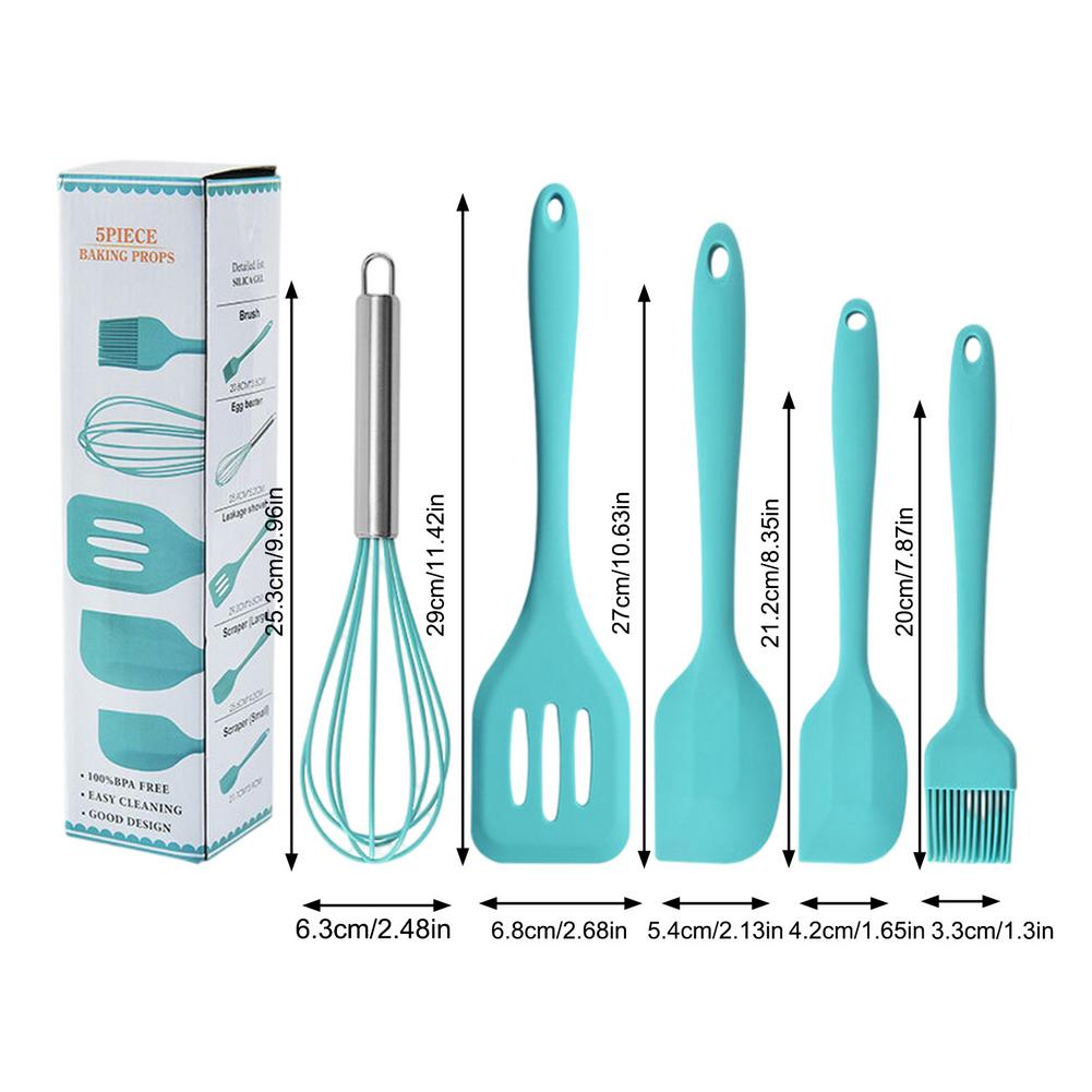 Kitchen Cookware Silicone Kitchenware Non-stick Cookware Cooking Tool Spatula Egg Beaters Whisk Leaking Shovel Utensils Set