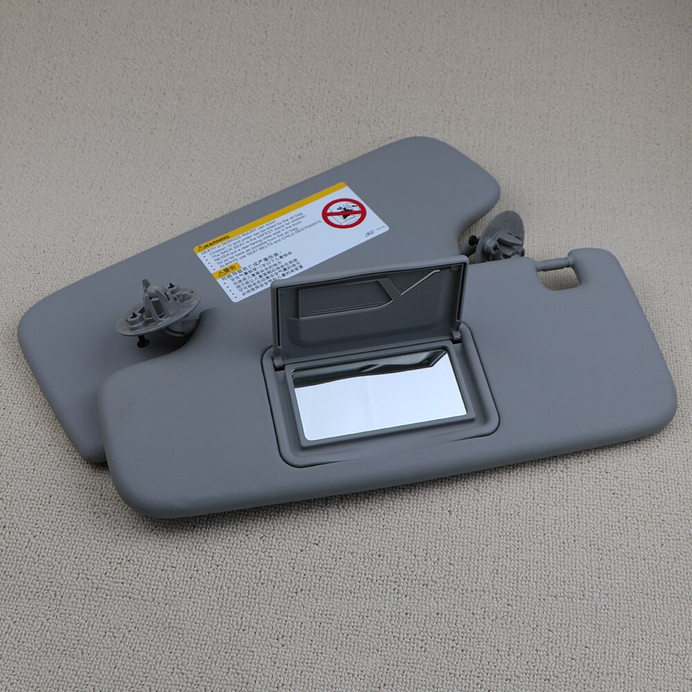 Pair Gray Front Sun Visor Panel With Makeup Mirror For Chevy Aveo 95327509 95327507: Default Title