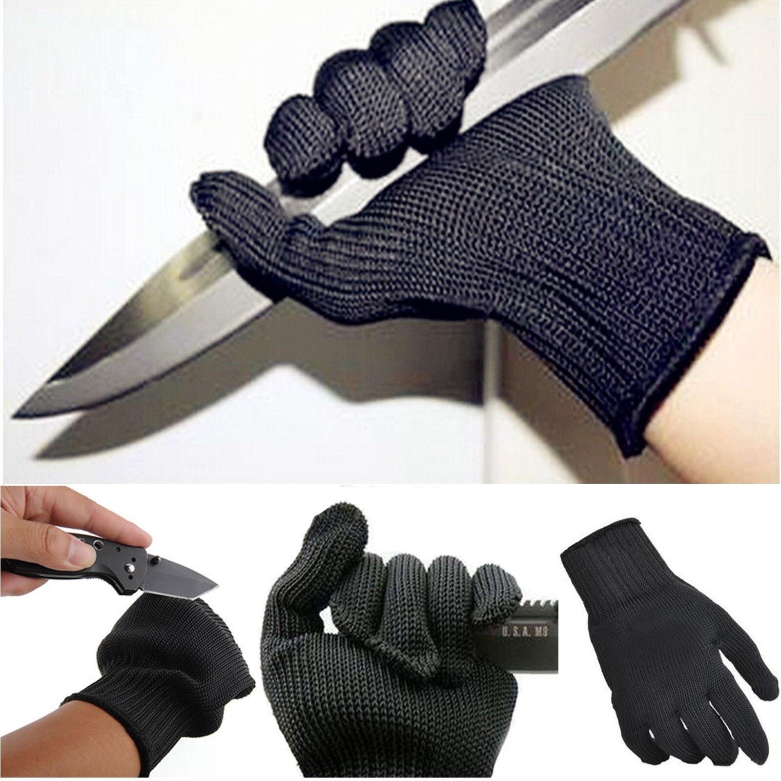 Roestvrij Staaldraad Veiligheid Werk Anti-Slash Cut Statische Weerstand Bescherm Handschoenen Keuken Tuin Beschermende Handschoenen
