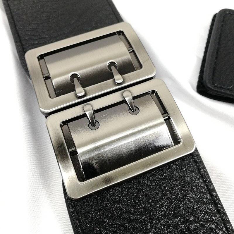 Cinturones de talla grande para mujer, faja ancha elástica, cinturón de vestir, cinturón de cintura elástica para mujer, cintos de cuero negro