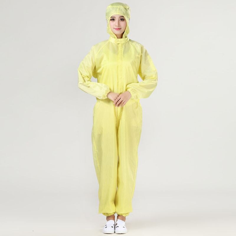 Schutzanzug mit Haube Staubdicht Anti-statische Sicherheit Anzug für Männer Frauen: YELLOW / XXL