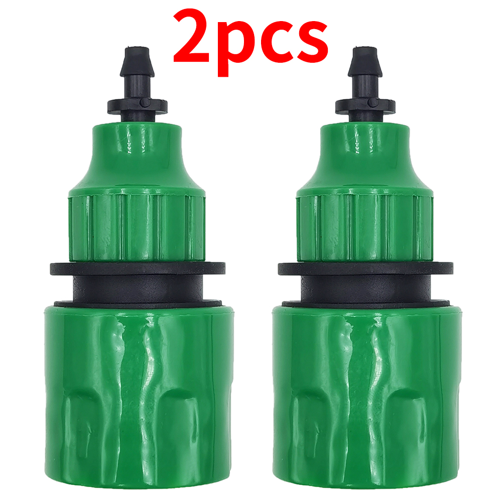 Adattatore ad innesto rapido da 2 pezzi con connettore spinato da 1/4 (ID 4 mm) o 3/8 pollici (8 mm) per irrigazione giardino irrigazione serra: bianca