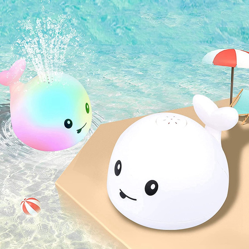 Baby Shower Speelgoed Elektrische Inductie Water Jet Bal Walvis Lichtgevende Bad Speelgoed Waterdicht Plezier Bad Speelgoed