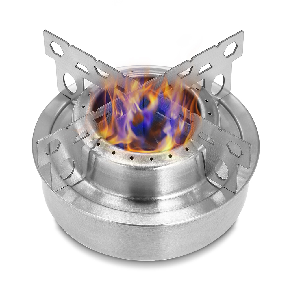 Portable Mini Aluminum Alloy Alcoho Stove with Lid Outdoor Camping Hiking Backpacking Cooking Stove