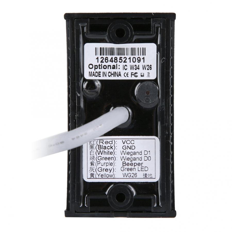 13.56MHz Wiegand 26 Proximity IC Card Reader IP65 External LED Buzzer Control with LED for Security Access Control