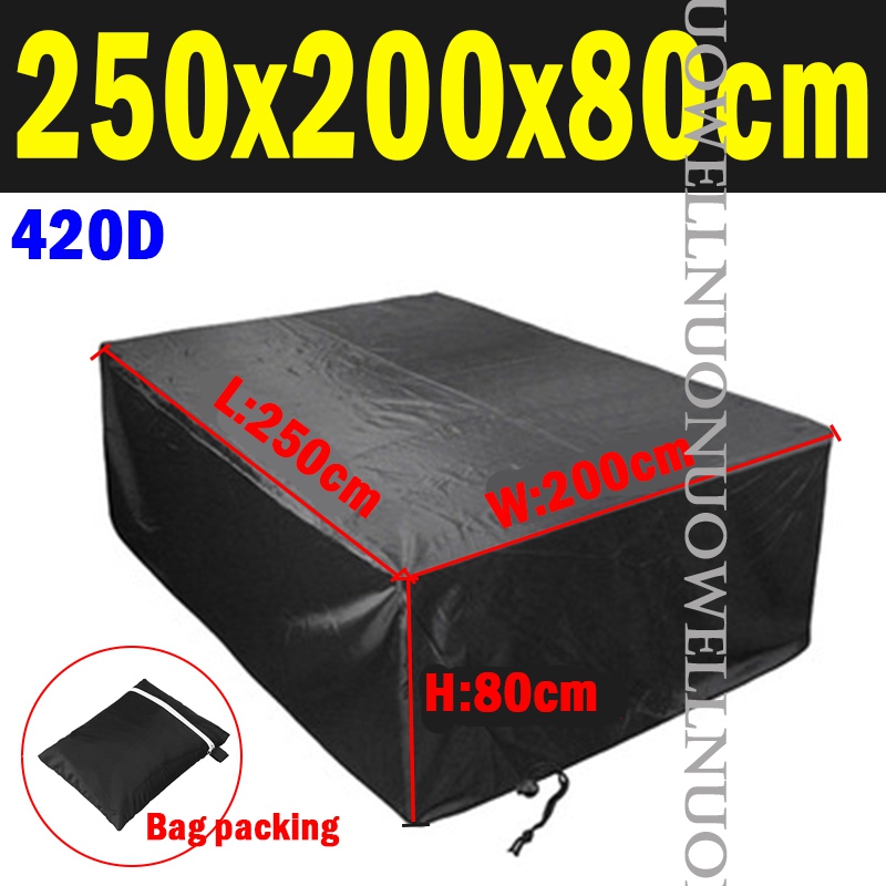 420D Oxford Fabric Furniture Covers Anti-UV Outdoor Sofa Table Chair Dust Proof Cover Garden Patio Waterproof Furniture Cover