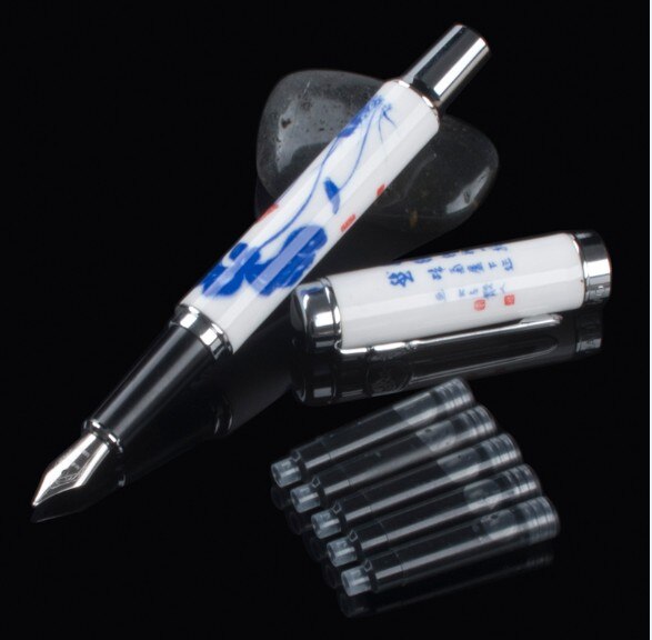 JINHAO 950 Blue and White Porcelain Fountain Pen of the Dragon (Medium Nib): 06
