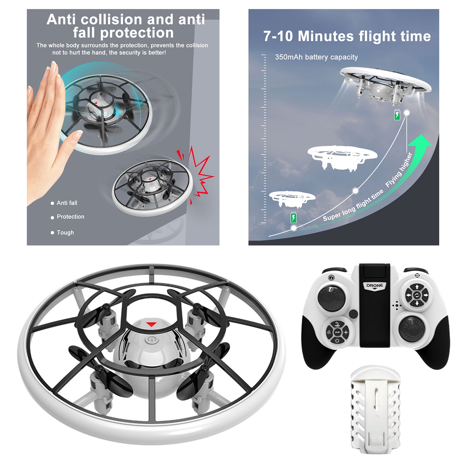 Elektrische Ufo 6-As Rc Drone Led Licht Helikopter Vliegen Speelgoed Voor Jongens Meisjes