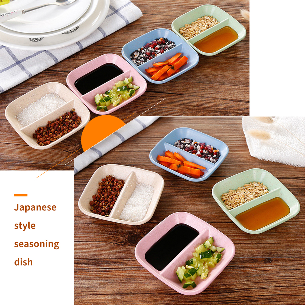 2In1 de salsa para condimentar azúcar ensalada de pasta de tomate platos Snack Bowl Dip pequeños platos plato de especias de cocina vajilla herramienta