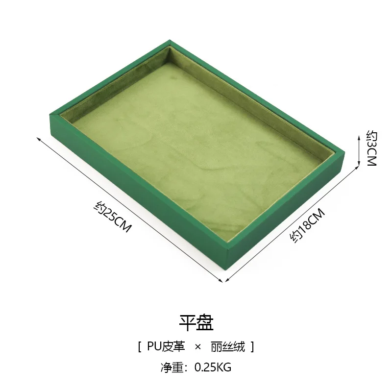 Bandeja de joyería de lujo para pulsera, accesorios de exhibición de anillos, organizador de joyas, soporte de funda de collar de cuero de pelusa, Show de tienda de joyas: S / BLANCO