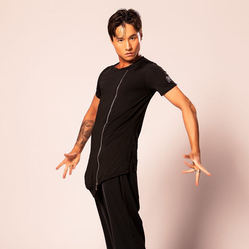 Camisa de baile Latino para hombre, ropa de baile de salón Top de baile Latino de verano, ropa de práctica para bailarines, ropa para bailar Tango JL1331
