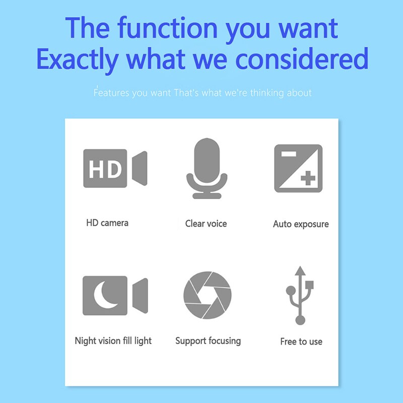 HD Webcam USB Video Webcam Camera Night vision Camera with Microphone For PC Laptop Computer Video Teaching Live