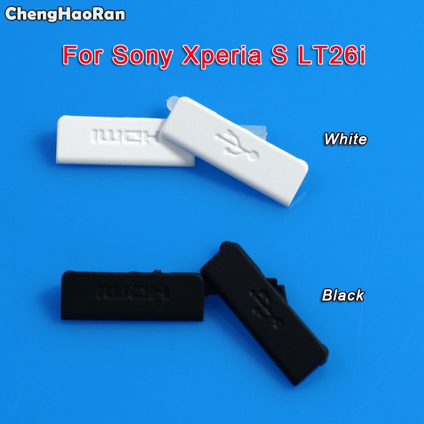 Enchufe de polvo del puerto de carga USB ChengHaoRan + tarjetas Micro SD y Sim cubierta de la ranura del puerto Jack para Sony Xperia V S LT25i LT25 LT26 LT26i