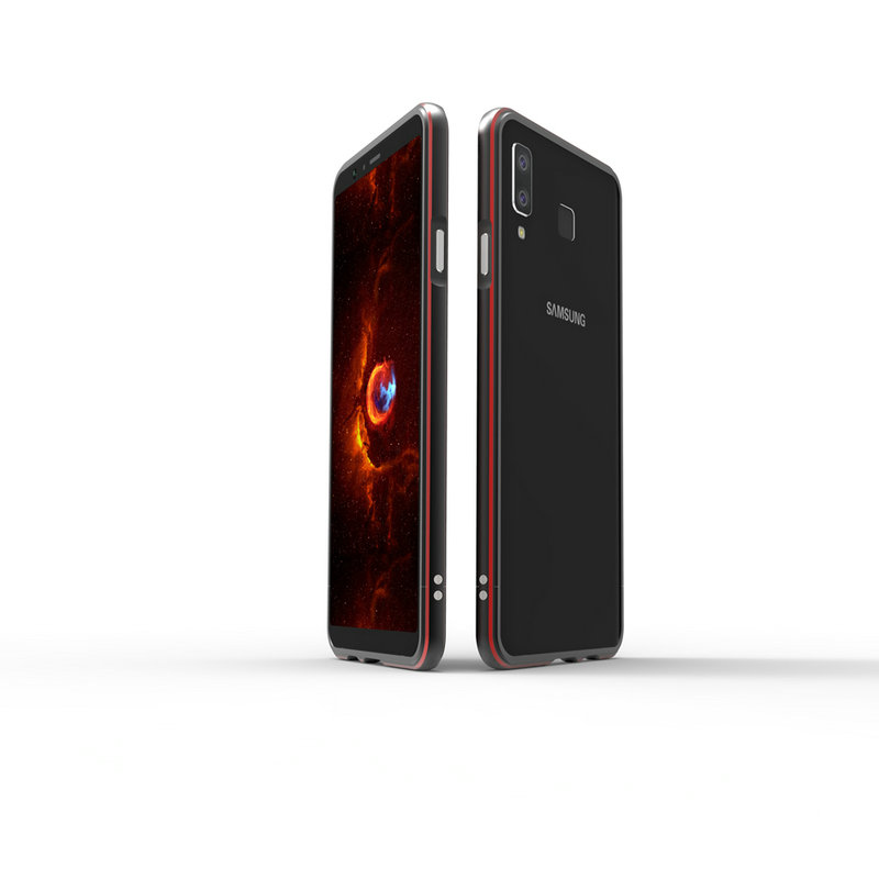 Für A8 Stern Stoßstange Neue Luxus Ultra Thin Schlank Aluminium Rahmen Für Samsung Galaxy A8 Stern Telefon Fundas Schutz fällen: Black Red