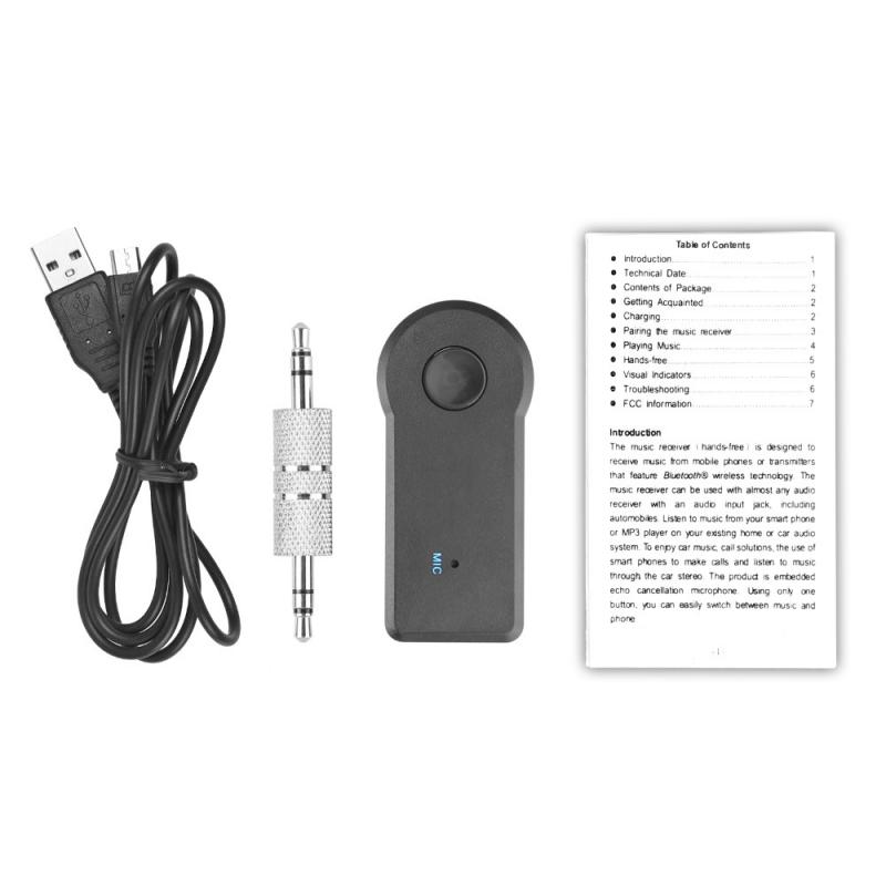 Bluetooth Adapter Sender Auto Musik Empfänger AUX 3,5mm Jack Bluetooth Empfänger Auto Wireless Adapter Freisprechen Anruf