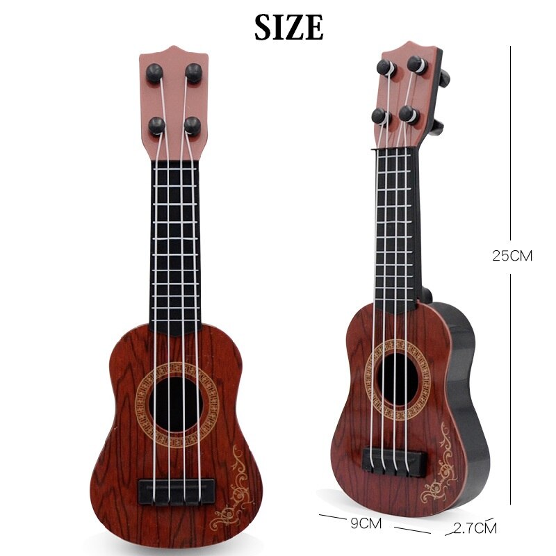 Mini guitare à 4 cordes, ukulélé, dessin coloré, musique, illumination, Instruments musicaux pour enfants, de noël et d&#39;anniversaire