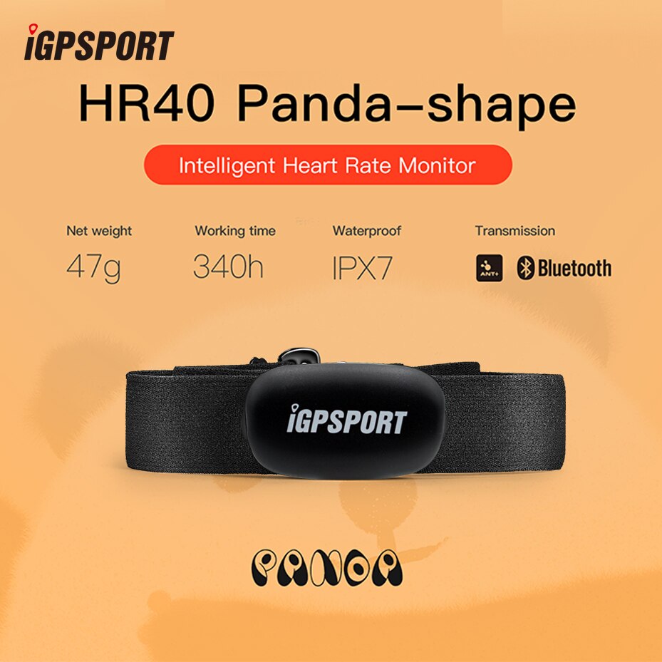 IGPSPORT – moniteur de fréquence cardiaque Intelligent HR40, Panda-Shapa, , port de poitrine, Support vélo, application Mobile pour ordinateur