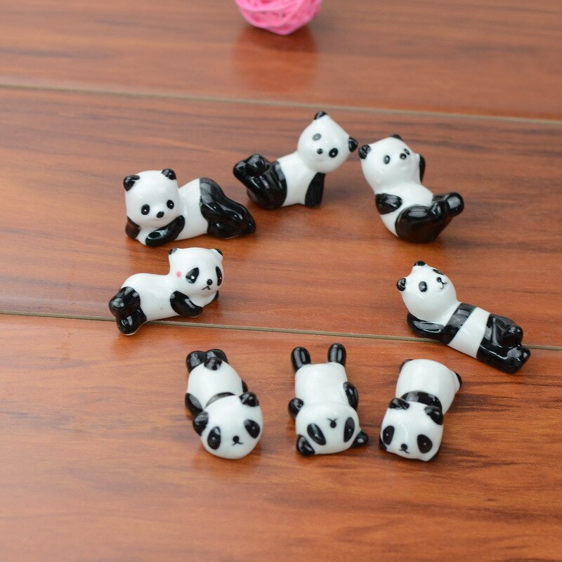 10 stks Chinese Panda Eetstokjes Houder Stand Keramische eetstokjes Vorken Rack Frame Cartoon Eetstokjes Bestek Rest Rack