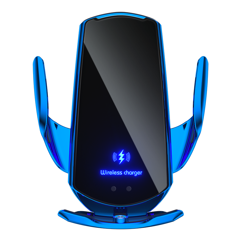 upgrade auto mobiele telefoon houder 15w draadloos opladen draagbare autohouder mobiele telefoon beugel stand in auto's accessoires apparaat: Blauw
