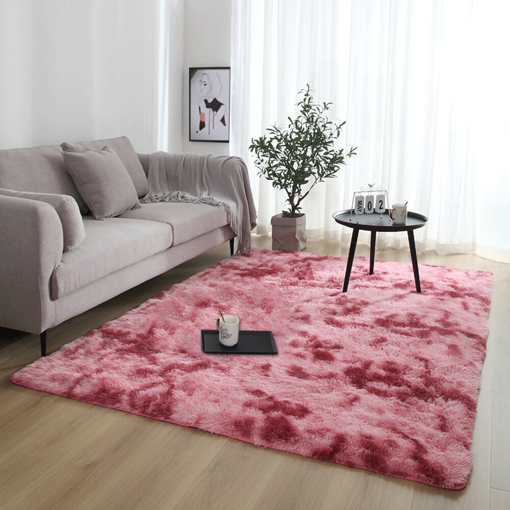 Dik Tapijt Voor Woonkamer Pluche Tapijt Kinderen Bed Kamer Fluffy Floor Tapijten Venster Nachtkastje Thuis Decor Tapijten Zachte Fluwelen mat: Wine red