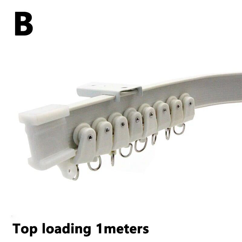 Flexible Ceiling Mounted Curtain Track Rail Straight Slide Windows Balcony Plastic Bendable Home Window Decoration Accessories: B