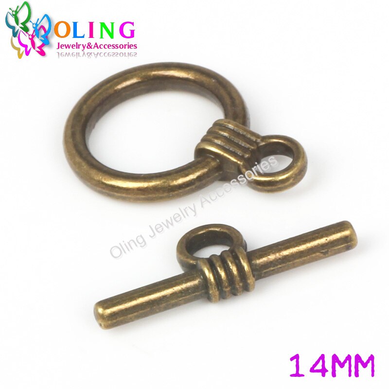 OlingArt 14*20MM Toggle Clasps Round Antique Bronze/silver-color/gold-color rose gold color Bracelet necklace DIY jewelry making: OT10142