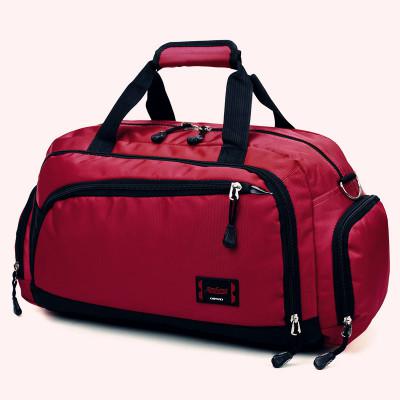 Große sport-umhängetasche, kurze reisetasche mit mehreren fächern, gepäcktasche mit gurt, reisetasche für damen, reisetasche: Reisetasche - rot