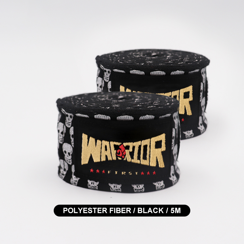 Envolturas de mano de boxeo MMA, Muay Thai, Kick Boxing, vendas de entrenamiento, correas deportivas, 3M/5M de longitud, estampado de Calavera, 1 par: Rojo