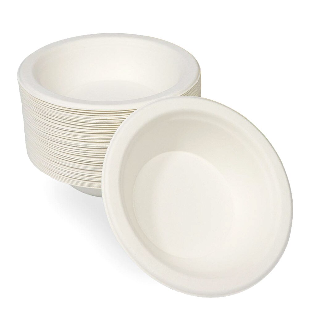 50Pcs Biodegradable Disposable Bowl Restaurant Kitchen Cold Use Container Eco-friendly Disposable Tableware