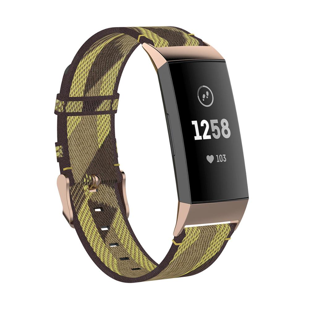 Sport Nylon Strap for Fitbit Charge 4 Band Soft Canvas Woven Watch Accessories Replacement Bracelet for Fitbit Charge 3 Bands