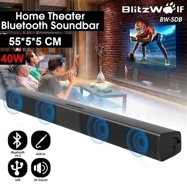Draagbare Bluetooth Soundbar Luidspreker Wireless Sound Bar Luidsprekers Met 3 Aansluiting Methoden Home Theater Systemen Voor Tv Pc