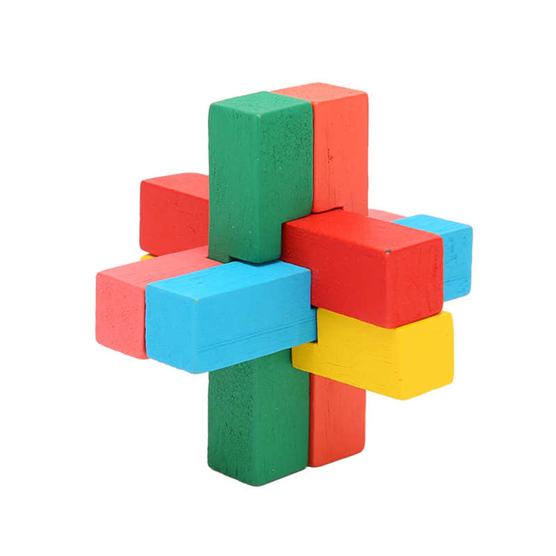 Wooden Brain Puzzle Teaser Lightweight Brain Puzzle Lock Toys Fine Workmanship Promote Brain Development 6 In 1 Educational for